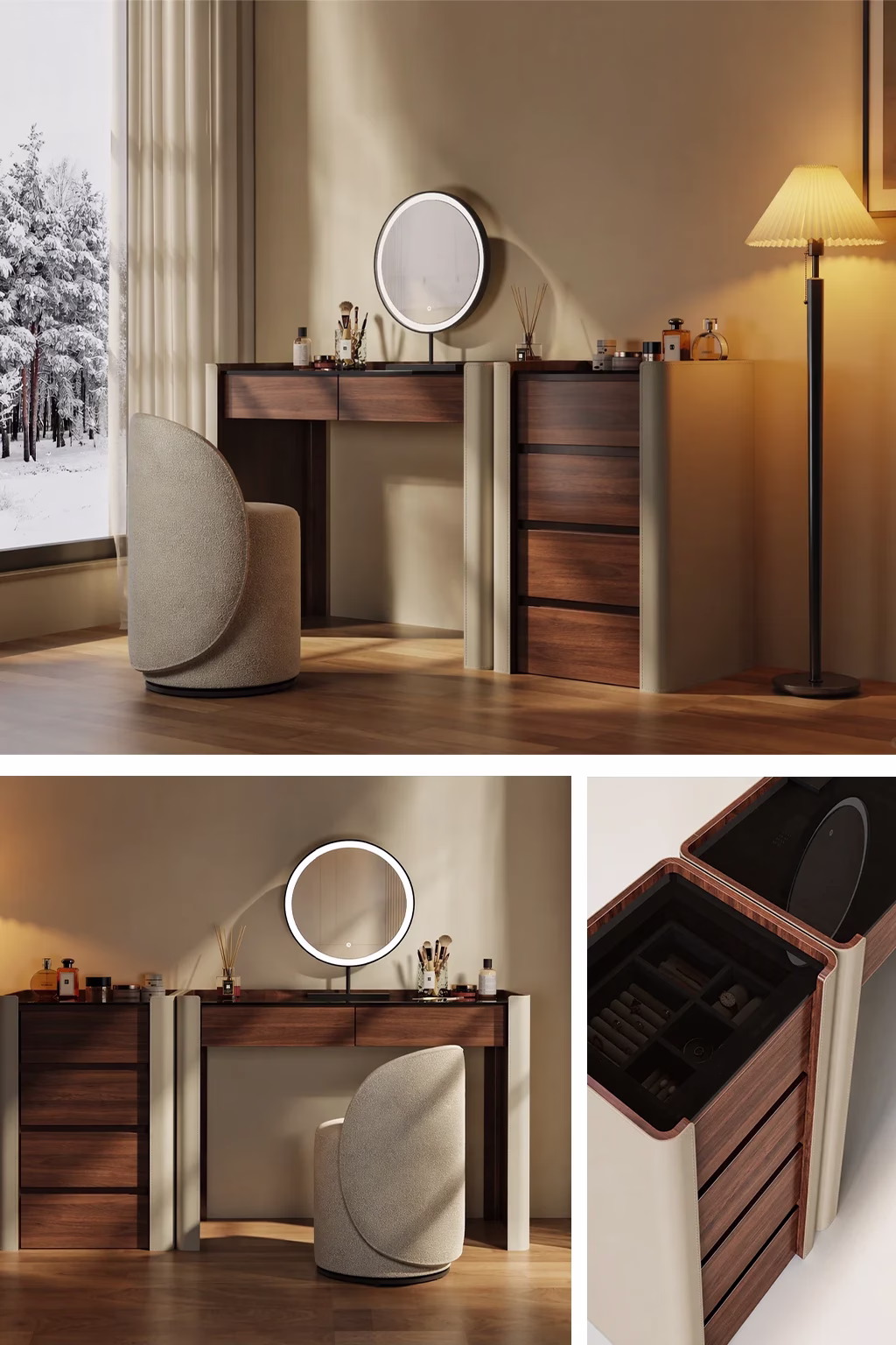 Bespoke storage cabinets, custom wardrobes, and TV units for modern luxury residential projects by George Furniture