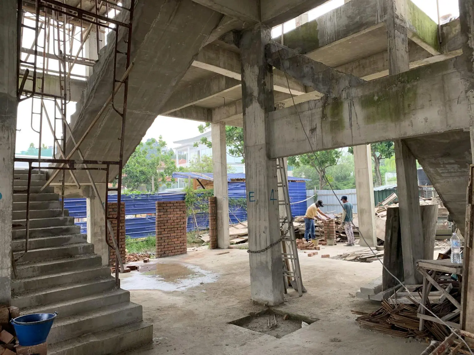 Singapore villa interior space before building materials installation