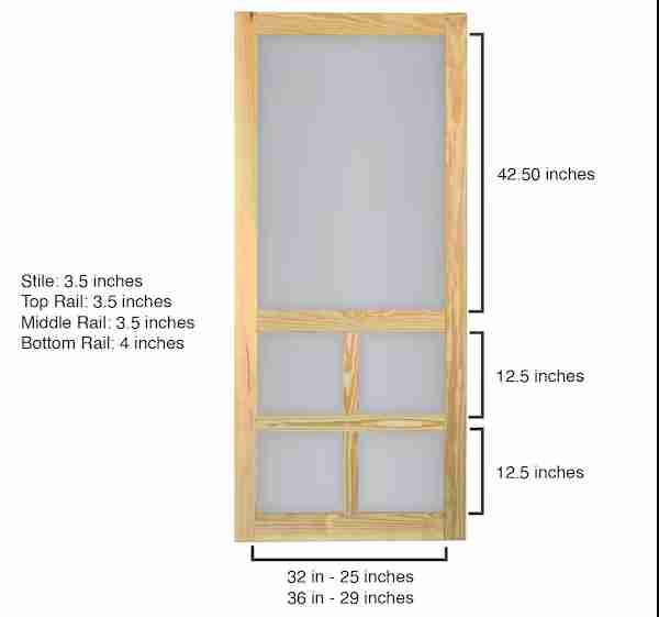 Complete Screen Door Size