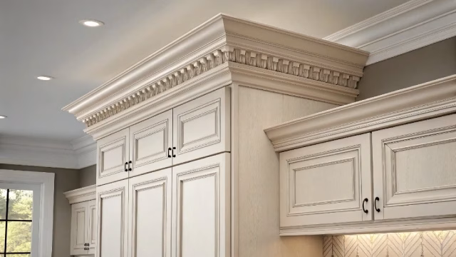 Modern cabinet crown molding styles including flat and stepped profiles for 2026 kitchens
