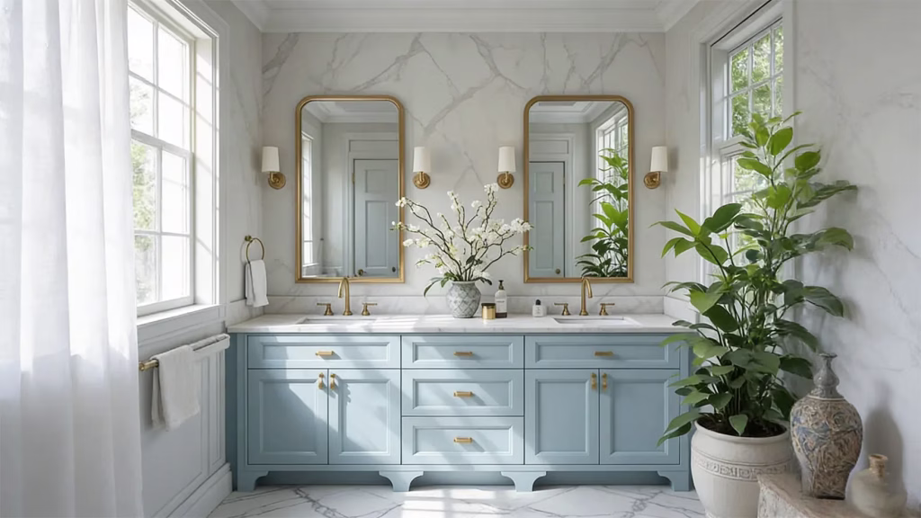What Colors Go With a Blue Bathroom Vanity?