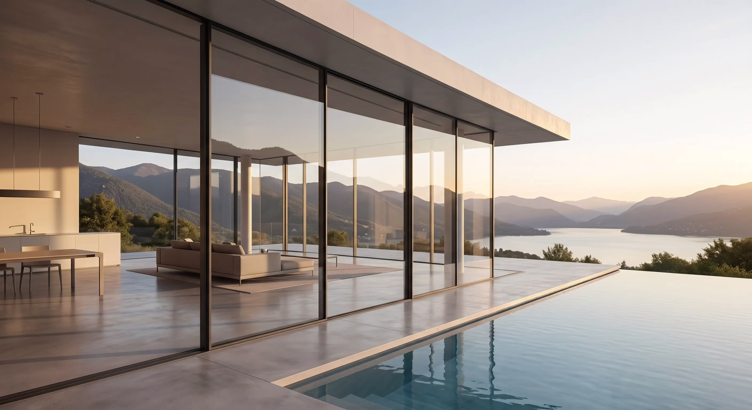 High-end luxury villa window and door solutions by George Group China with lift-and-slide doors and system windows