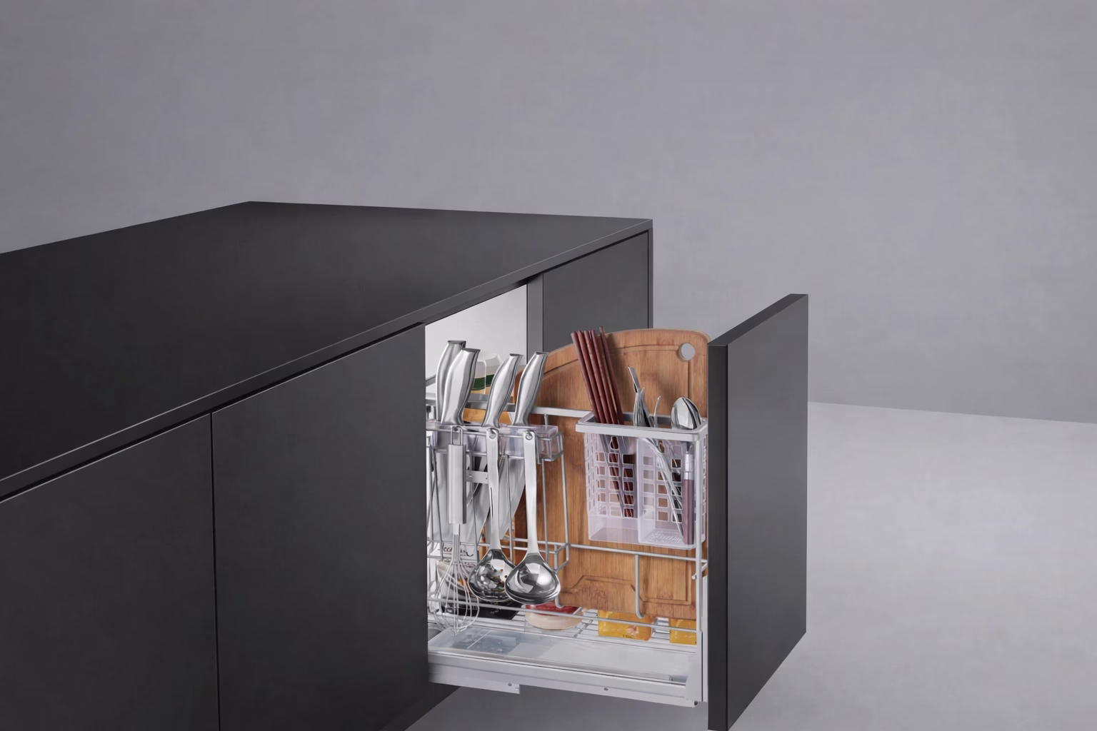 Multifunctional island storage with dual-sided storage and wine coolers by George Group China
