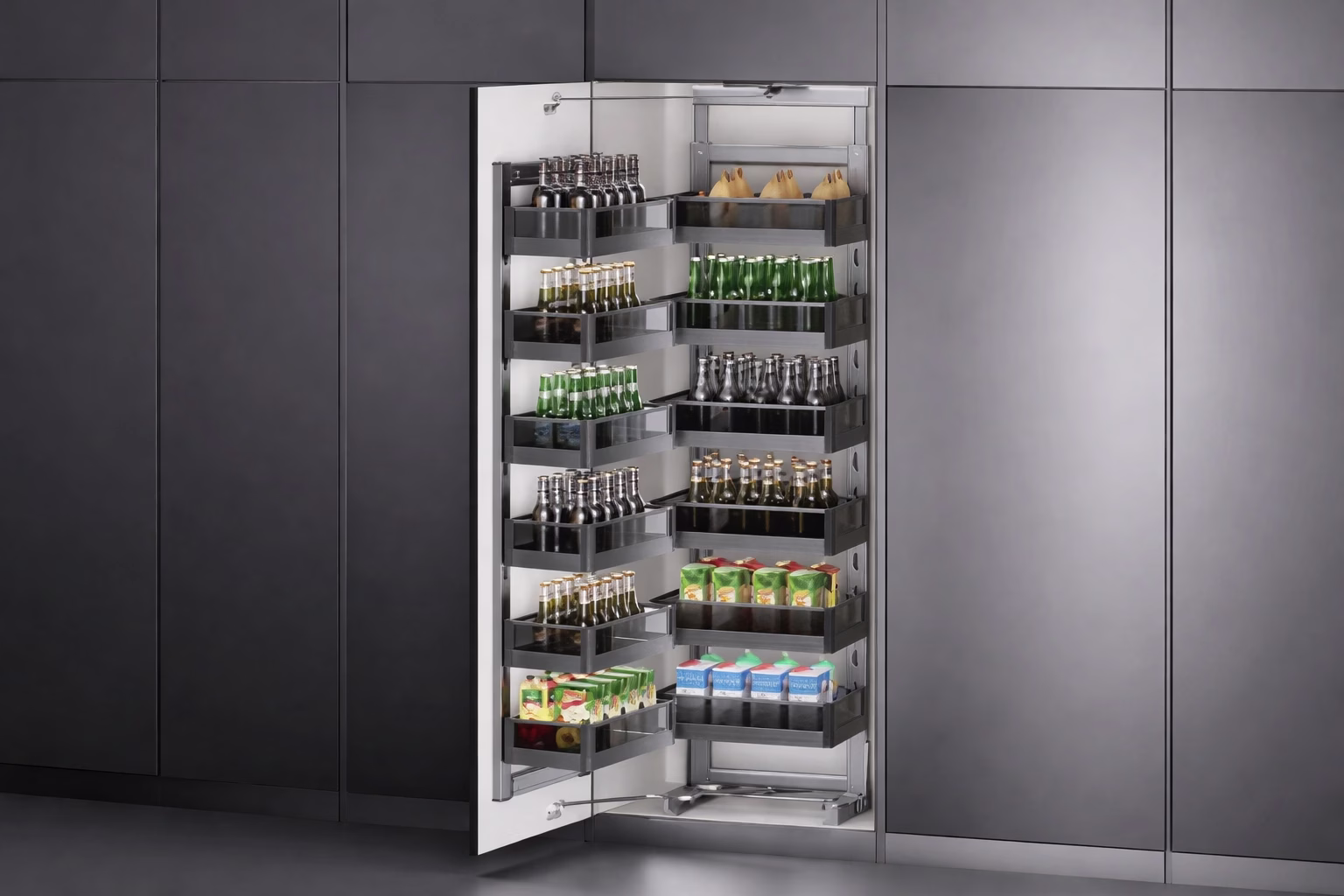 Floor-to-ceiling tall cabinets for maximum kitchen storage by George Group China