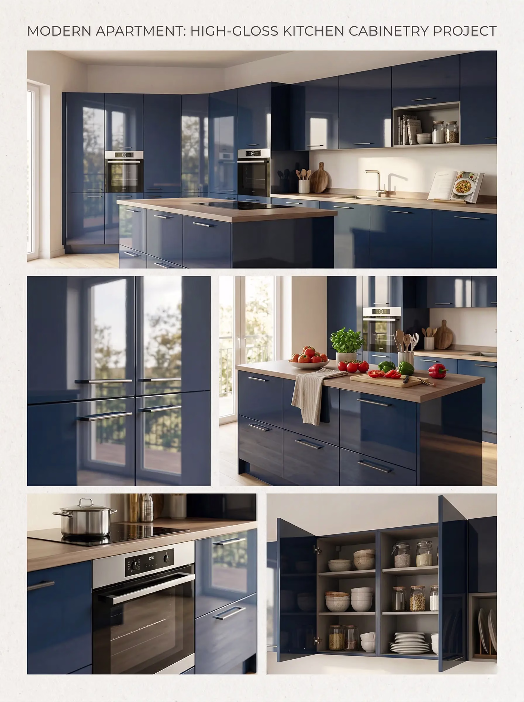 Modern apartment complex with high-gloss lacquer kitchen cabinets by George Group China