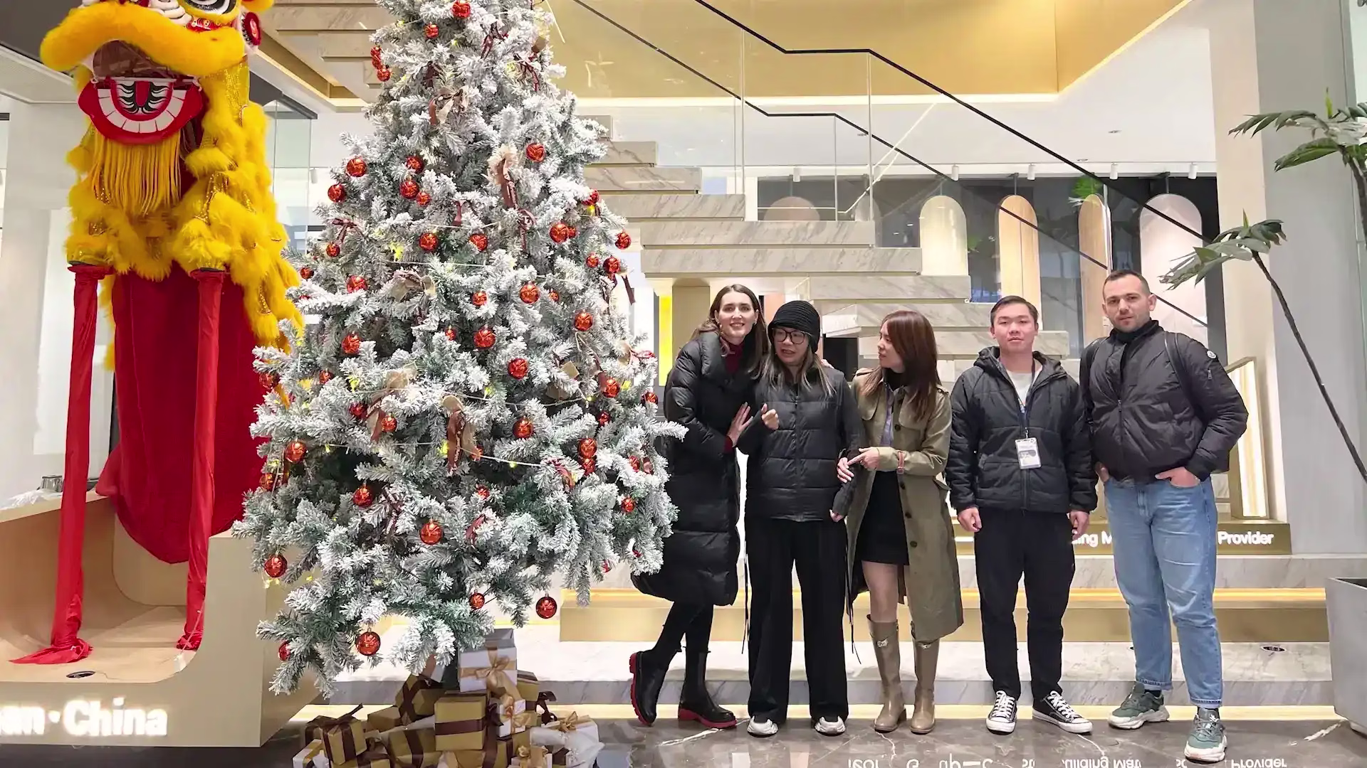 International clients visiting George Group China building materials showroom
