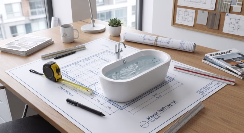 whirlpool bathtub bathroom layout plan