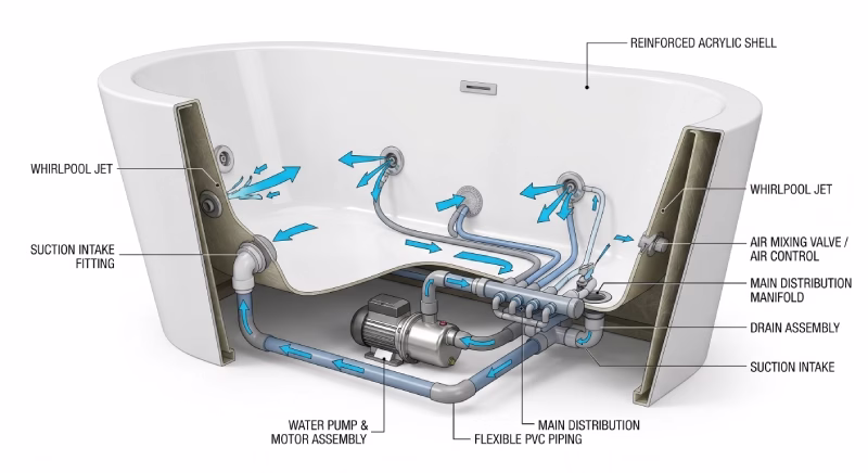 whirlpool bathtub pump system diagram