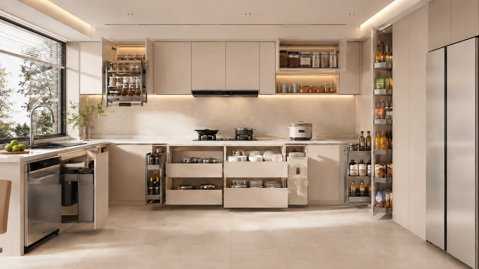 Architectural-grade custom cabinet storage solutions for high-end residential projects by George Group China