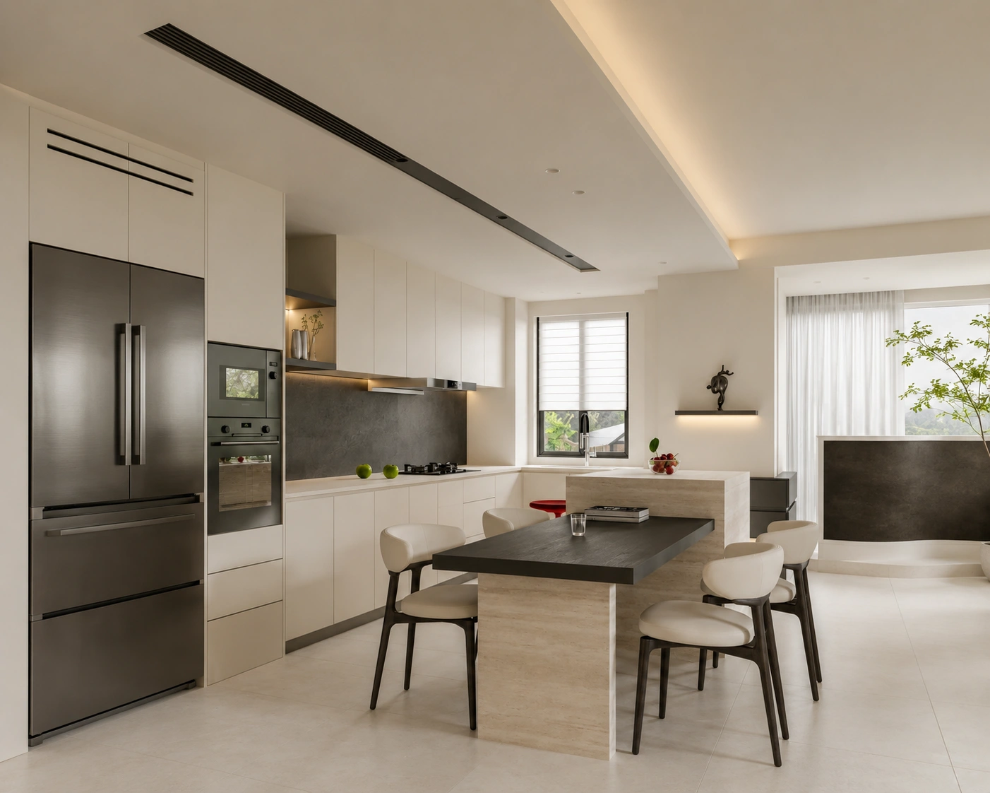Kitchen island with seating cabinets for casual dining
