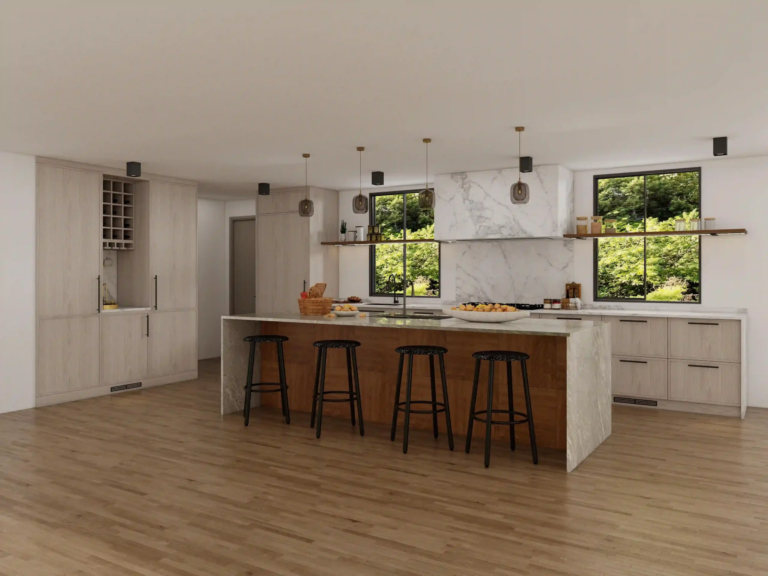Kitchen Island Cabinets custom dimensions and 3D preview by George Group China