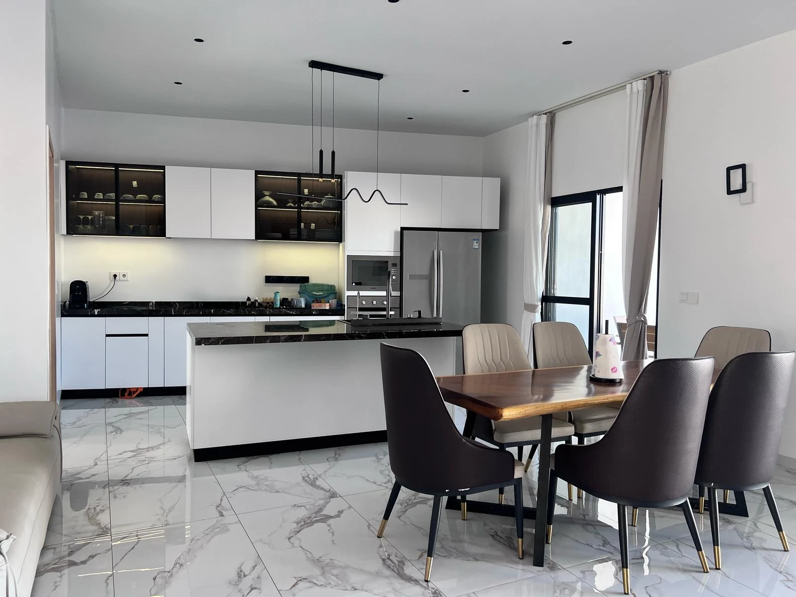 Senegal Private Villa Kitchen and Dining Area Cabinets Installation