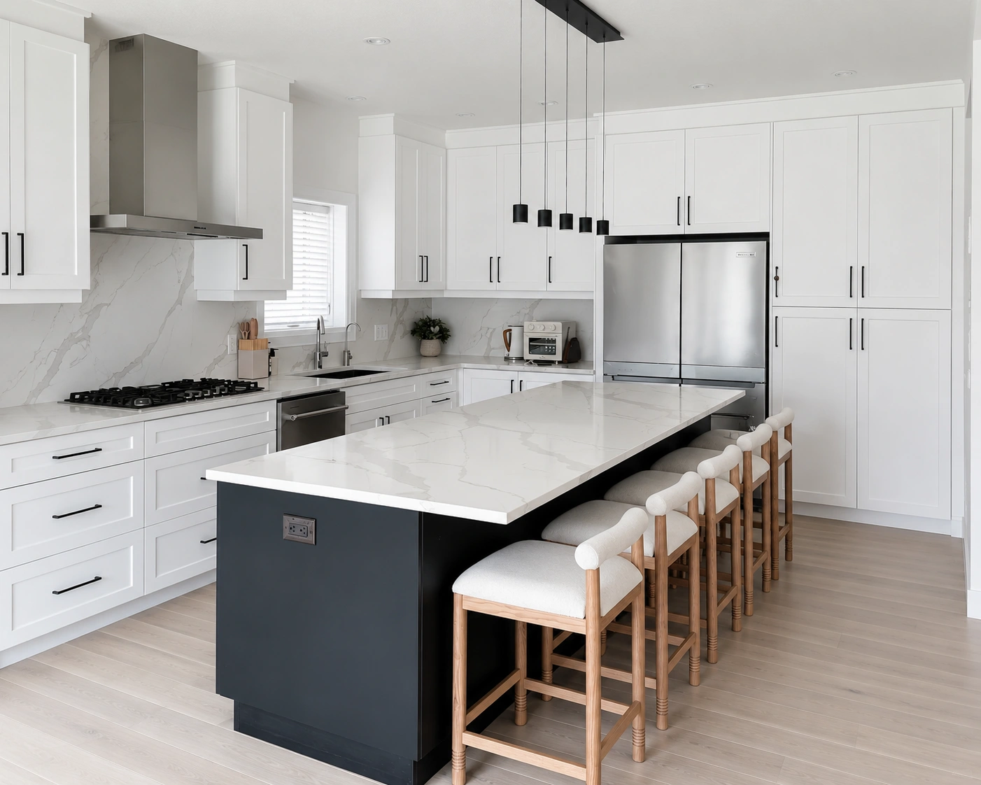 Prep-only custom kitchen island workstation for professional baking