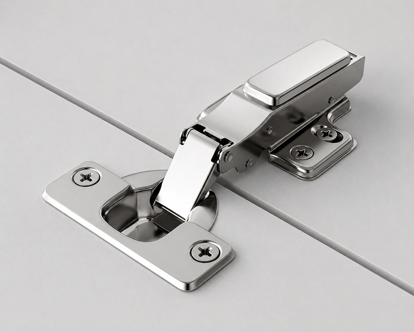 Soft-close kitchen hinges with integrated hydraulic damping