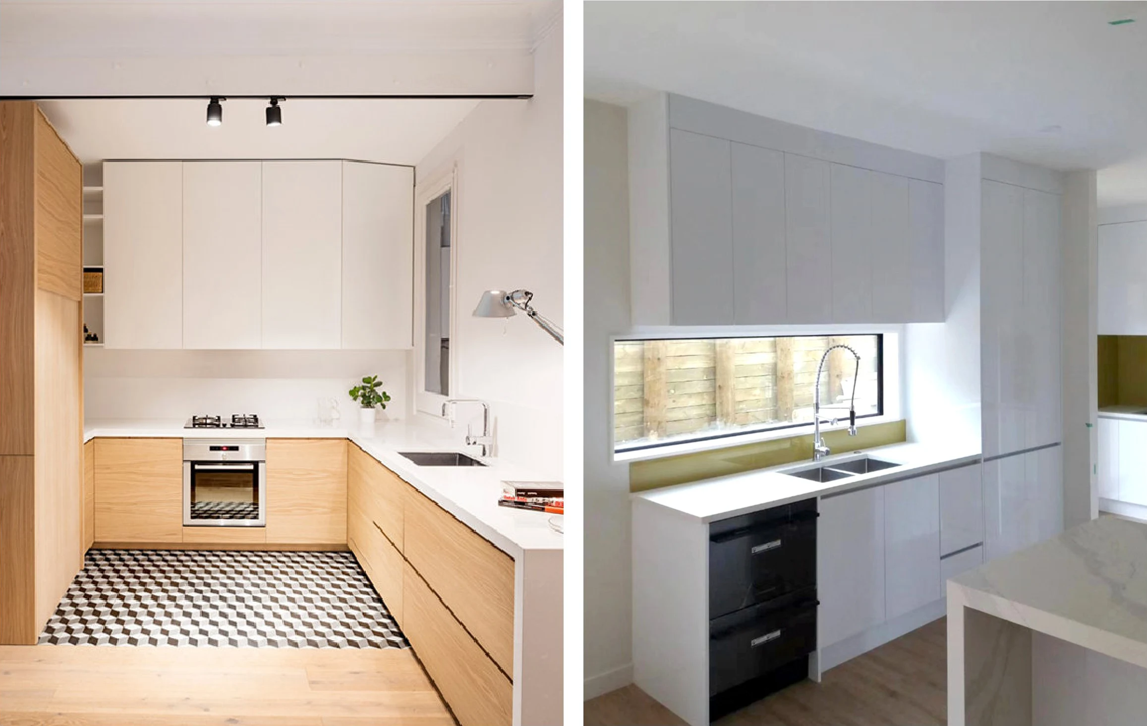 Modern Handleless Kitchen Cabinet Project - L-Shaped Layout for Overseas Residential
