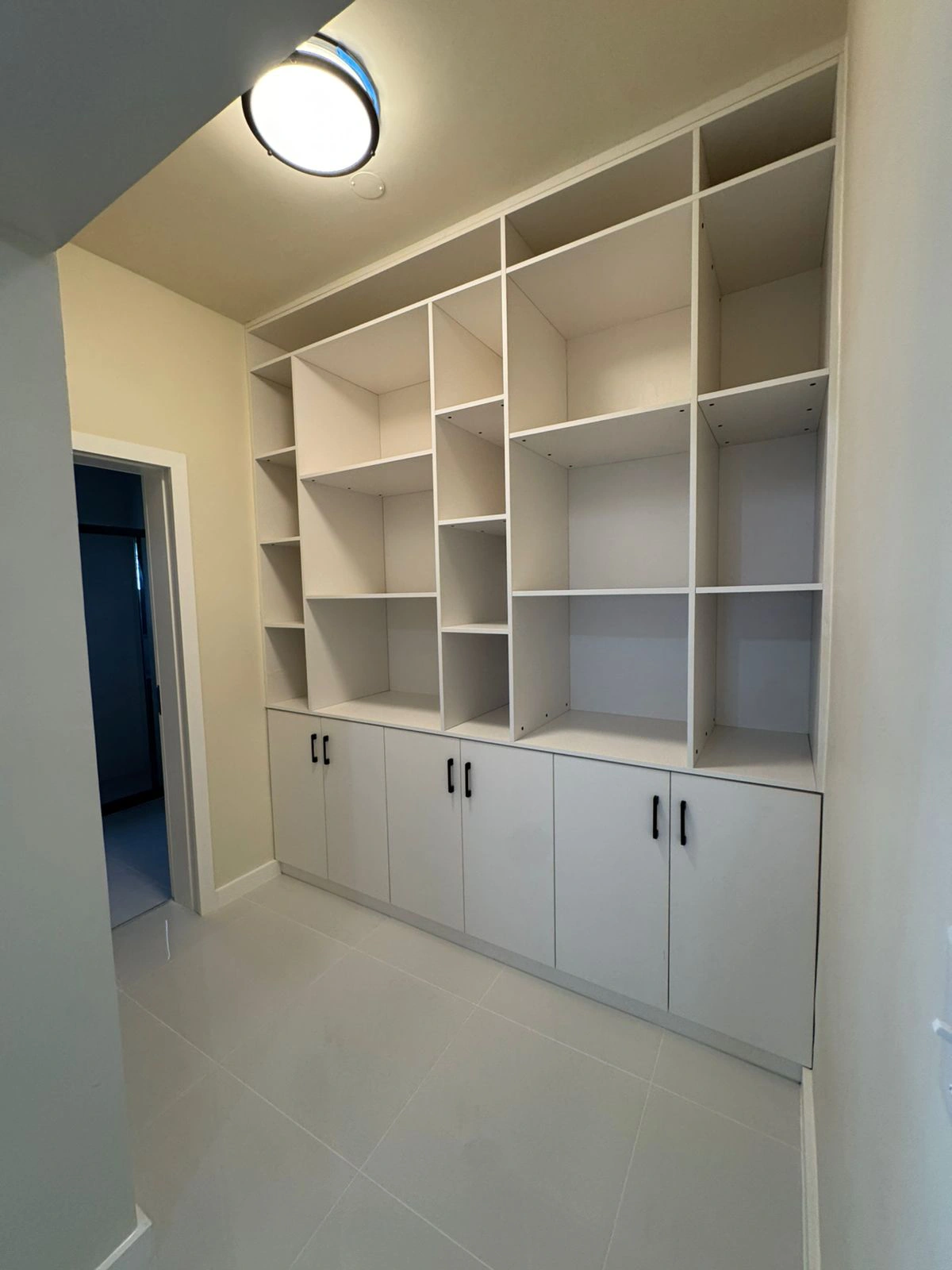 Guam Villa bedroom open shelving and cabinet doors