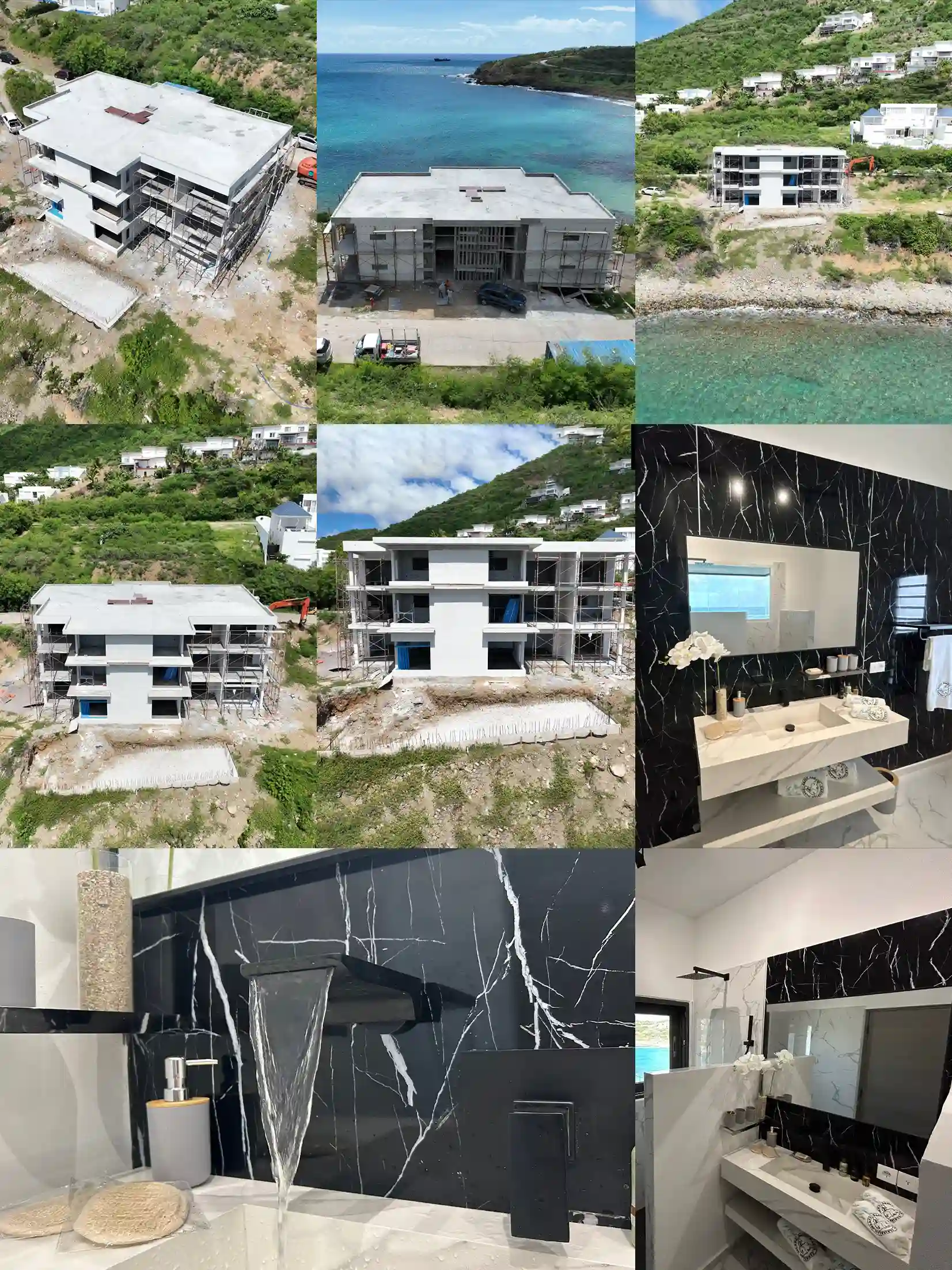 Saint Martin seaside resort bathroom project coordinated by Helen