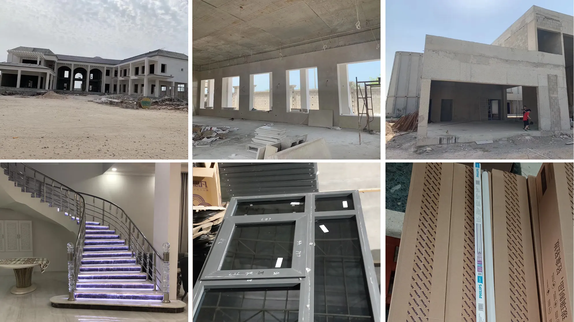 Qatar Hamed villa project with stone lighting windows doors cabinetry and sanitary ware