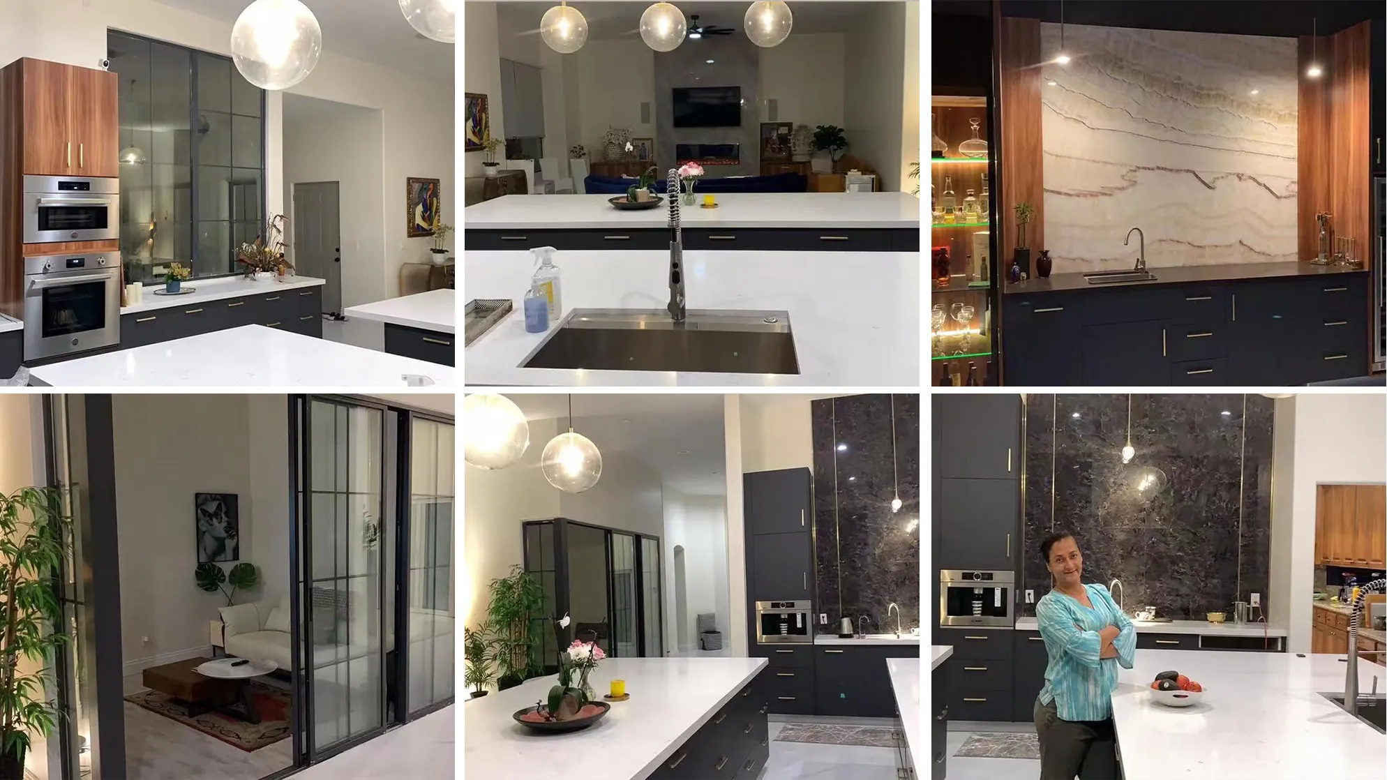 United States apartment project with windows doors cabinetry and stone